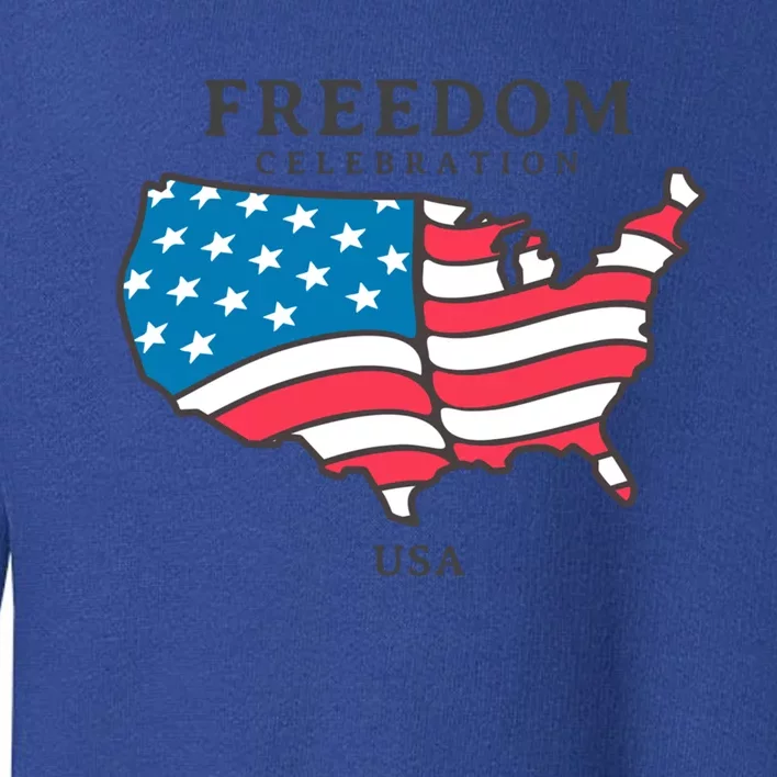 Freedom Celebration Usa Map Independence Day Us Flag Gift Toddler Sweatshirt