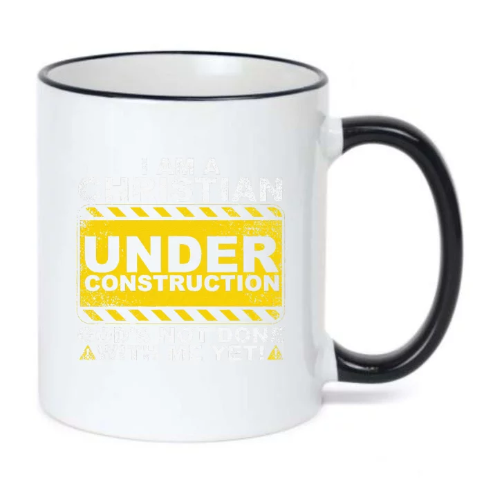 Funny Christian Under Construction Gift Catholic Black Color Changing Mug