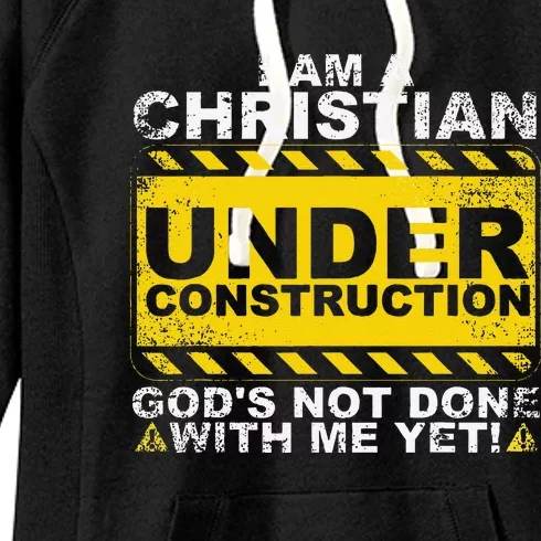 Funny Christian Under Construction Gift Catholic Women's Fleece Hoodie