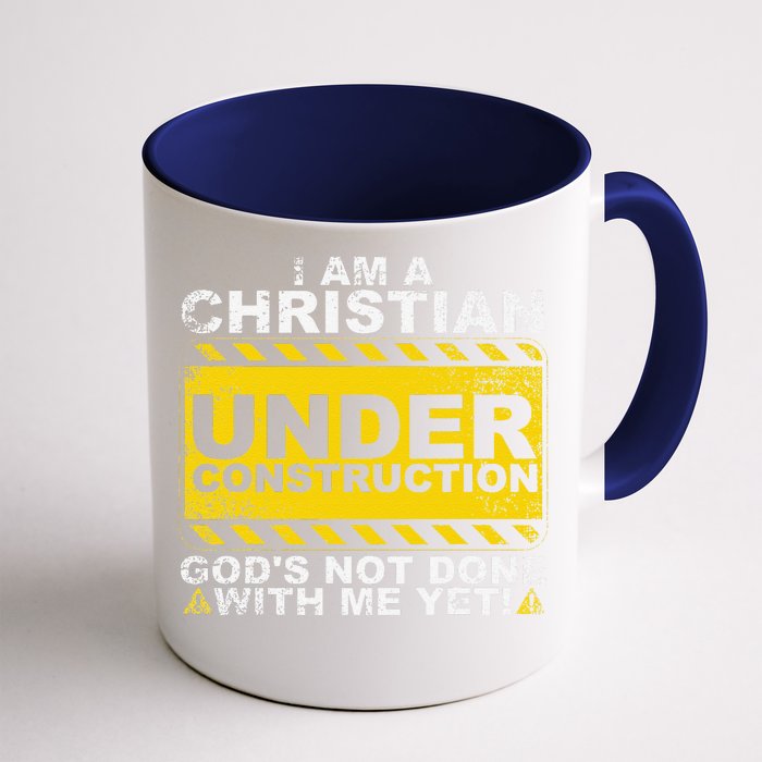 Funny Christian Under Construction Gift Catholic Front & Back Coffee Mug