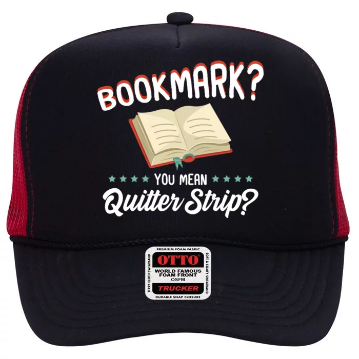 Funny Cool Unique Bookmark Book Nerd Gift High Crown Mesh Trucker Hat