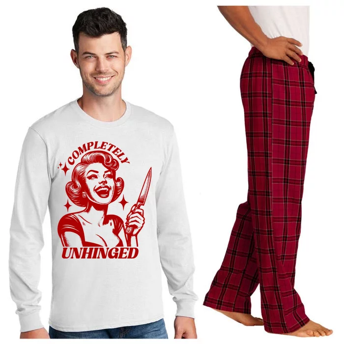 Funny Completely Unhinged Girl Long Sleeve Pajama Set