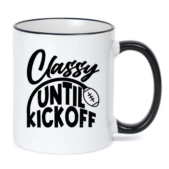 Funny Classy Until Kickoff Football Fan Black Color Changing Mug