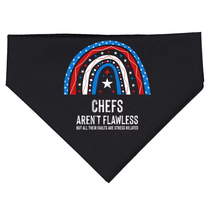 Funny Chef Usa Flag 4th Of July American Gift USA-Made Doggie Bandana