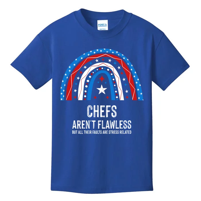 Funny Chef Usa Flag 4th Of July American Gift Kids T-Shirt