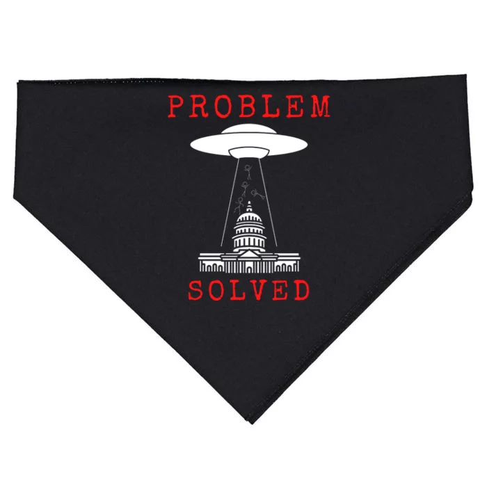 Funny Conservative UFO Problem Solved USA-Made Doggie Bandana