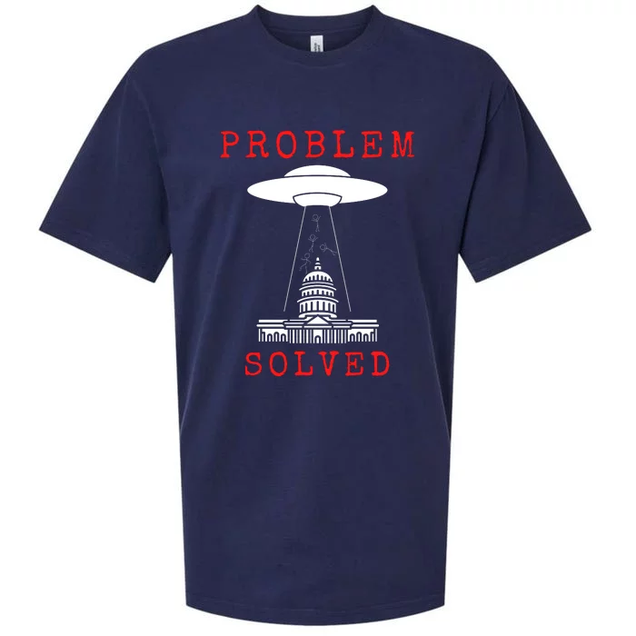 Funny Conservative UFO Problem Solved Sueded Cloud Jersey T-Shirt