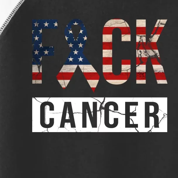 F*ck Cancer USA American Flag Ribbon Toddler Fine Jersey T-Shirt