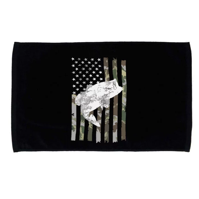 Fishing Camouflage US American Flag Bass Fish Fisherman Camo Microfiber Hand Towel