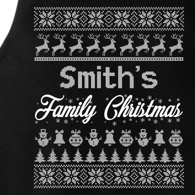 Custom Family Christmas Ugly Sweater Personalized Ladies Tri-Blend Wicking Tank