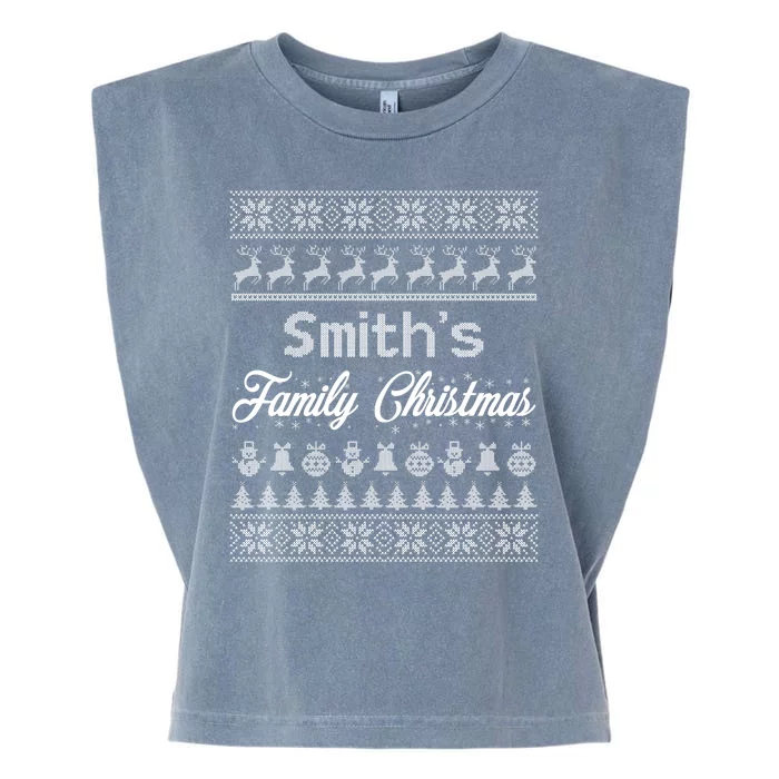 Custom Family Christmas Ugly Sweater Personalized Garment-Dyed Women's Muscle Tee