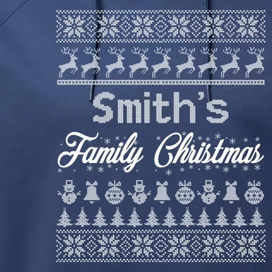 Custom Family Christmas Ugly Sweater Personalized Performance Fleece Hoodie