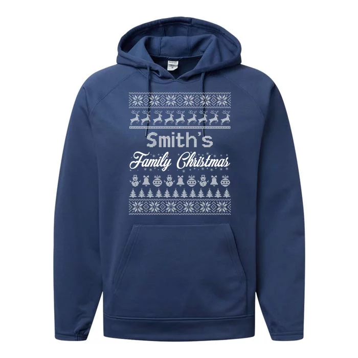 Custom Family Christmas Ugly Sweater Personalized Performance Fleece Hoodie