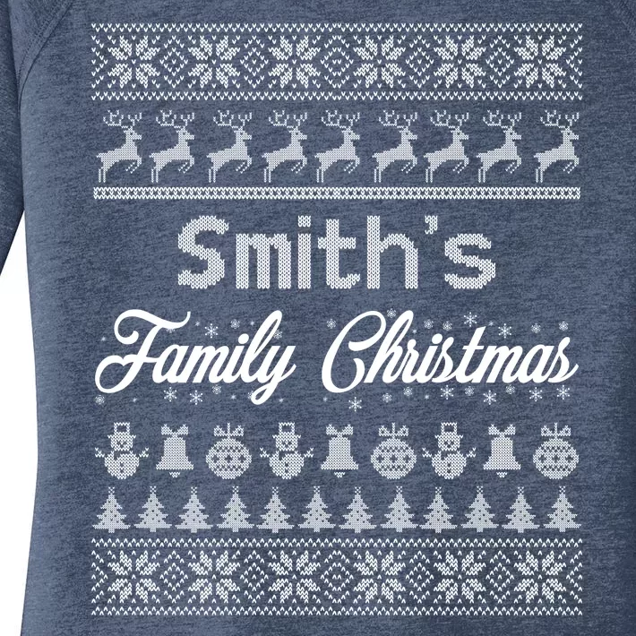 Custom Family Christmas Ugly Sweater Personalized Women's Perfect Tri Tunic Long Sleeve Shirt