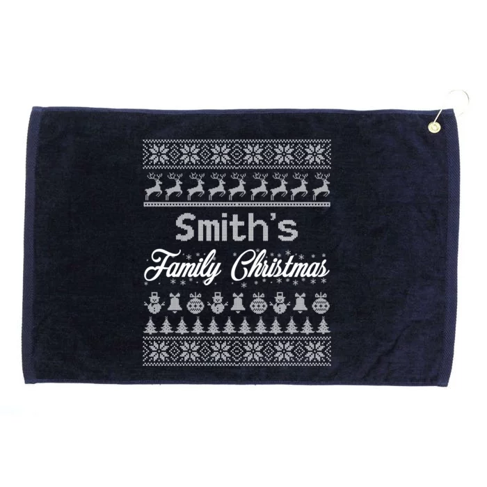 Custom Family Christmas Ugly Sweater Personalized Grommeted Golf Towel