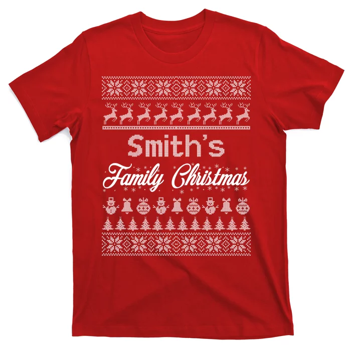 Custom Family Christmas Ugly Sweater Personalized T-Shirt