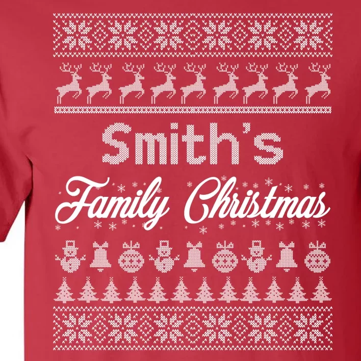 Custom Family Christmas Ugly Sweater Personalized Tall T-Shirt