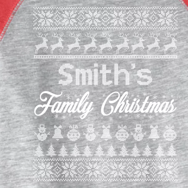 Custom Family Christmas Ugly Sweater Personalized Toddler Fine Jersey T-Shirt