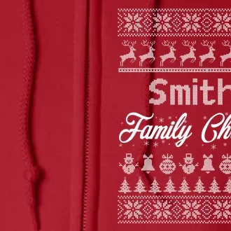 Custom Family Christmas Ugly Sweater Personalized Full Zip Hoodie