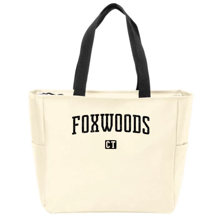 Foxwoods Connecticut Vintage Zip Tote Bag