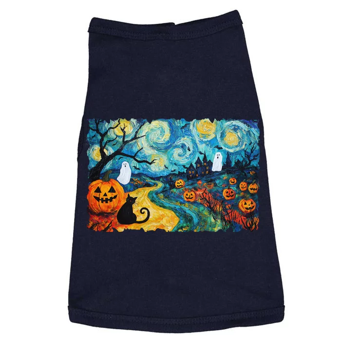 Funny Classic Van Gogh Inspired Halloween Scene Doggie Tank