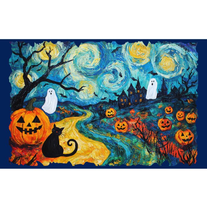 Funny Classic Van Gogh Inspired Halloween Scene Bumper Sticker