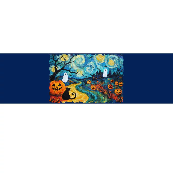 Funny Classic Van Gogh Inspired Halloween Scene Bumper Sticker