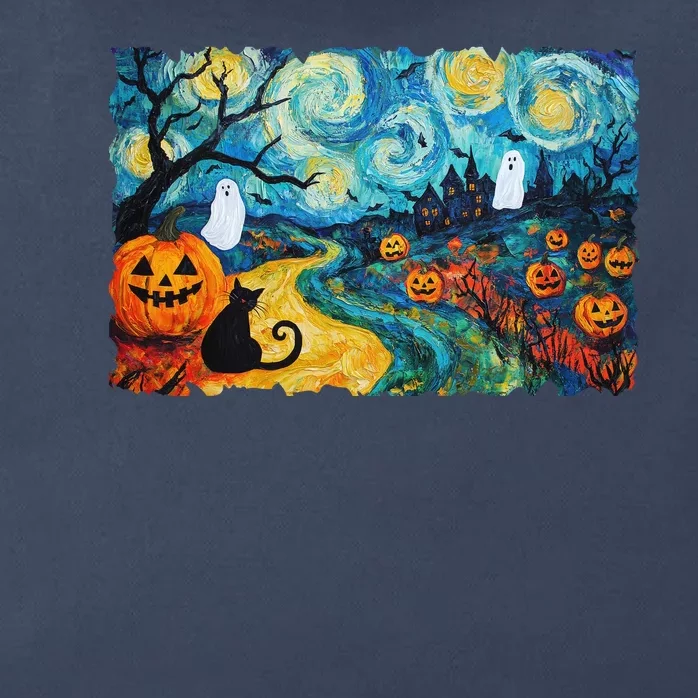 Funny Classic Van Gogh Inspired Halloween Scene Zip Tote Bag