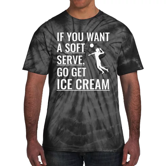 Funny College Volleyball Lover Soft Serve Go Get Ice Cream Tie-Dye T-Shirt