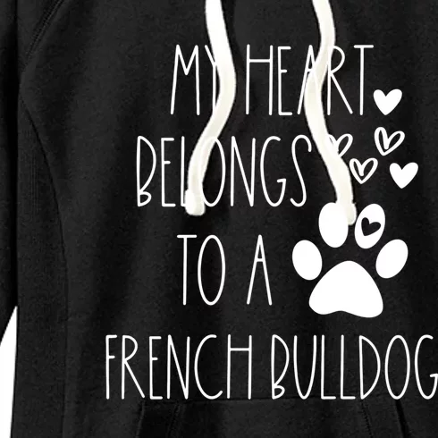 Funny Cute Valentines Day Gift For French Bulldog Dog Lover Gift Women's Fleece Hoodie