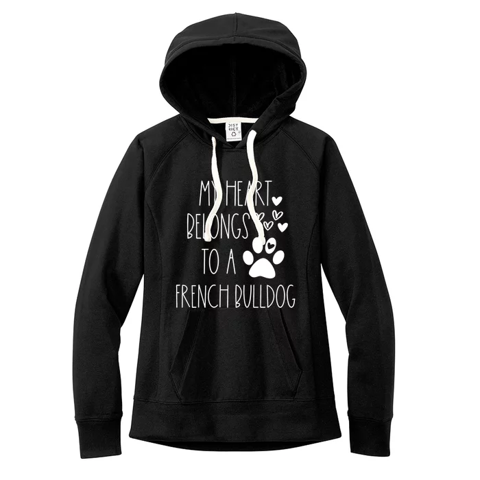 Funny Cute Valentines Day Gift For French Bulldog Dog Lover Gift Women's Fleece Hoodie