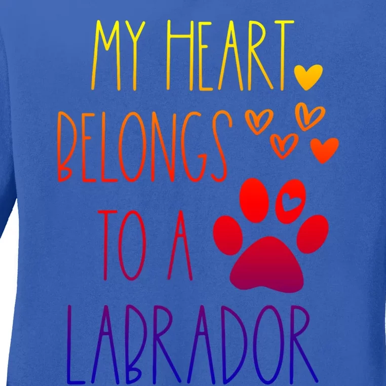 Funny Cute Valentines Day Gift For Labrador Dog Lover Gift Ladies Long Sleeve Shirt