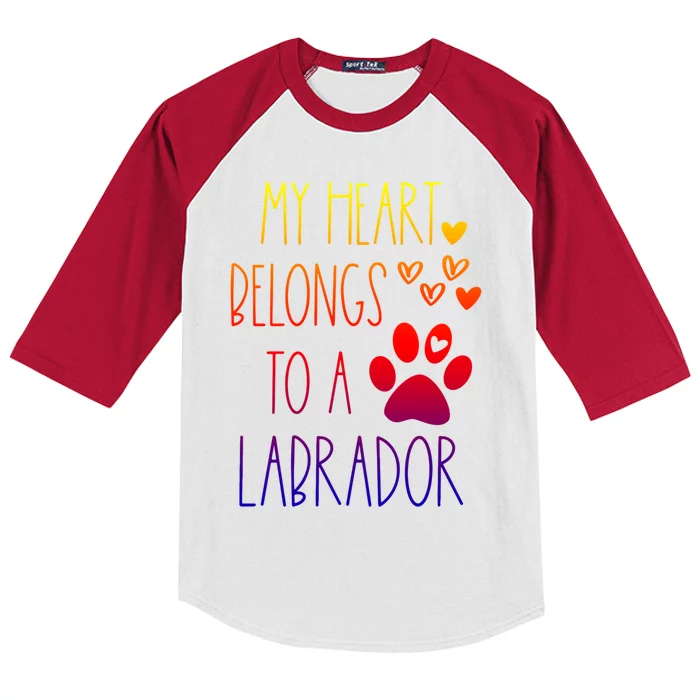 Funny Cute Valentines Day Gift For Labrador Dog Lover Gift Kids Colorblock Raglan Jersey