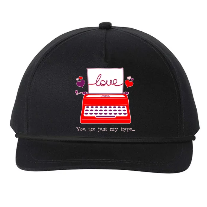 Funny Cute Valentines Day You Are Just My Type Typewriter Love Snapback Five-Panel Rope Hat