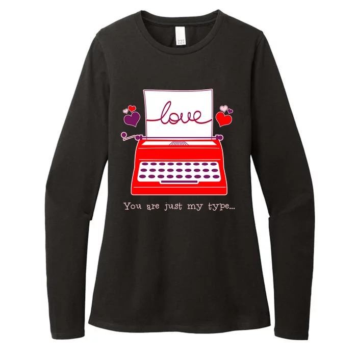 Funny Cute Valentines Day You Are Just My Type Typewriter Love Womens CVC Long Sleeve Shirt