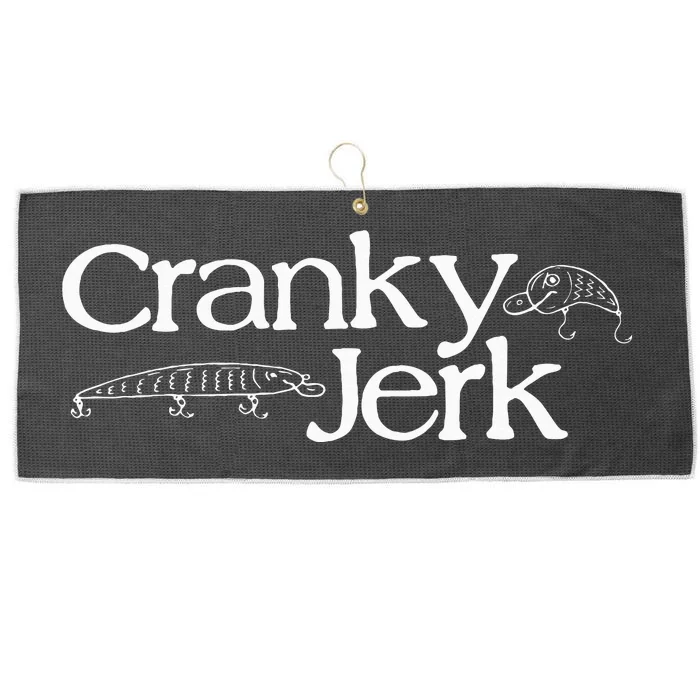 Funny Cranky Vintage Outdoor Fishing Lure Large Microfiber Waffle Golf Towel