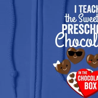 Funny Cute Valentines Day Gift Idea For Preschool Teachers Gift Full Zip Hoodie