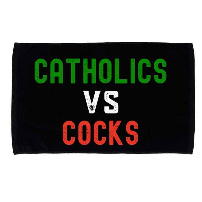 Funny Catholics VS Cocks Religious Microfiber Hand Towel