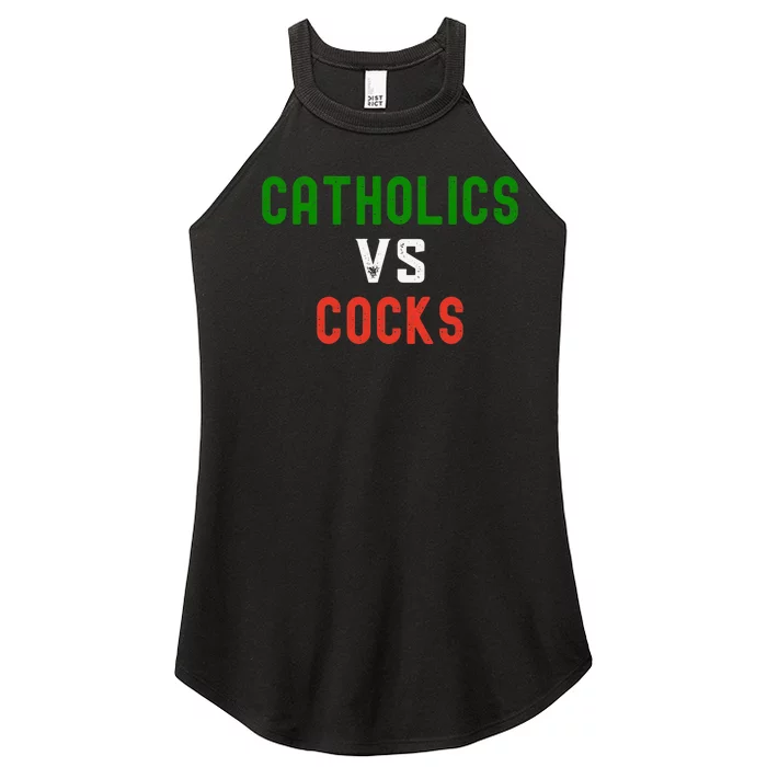 Funny Catholics VS Cocks Religious Women’s Perfect Tri Rocker Tank