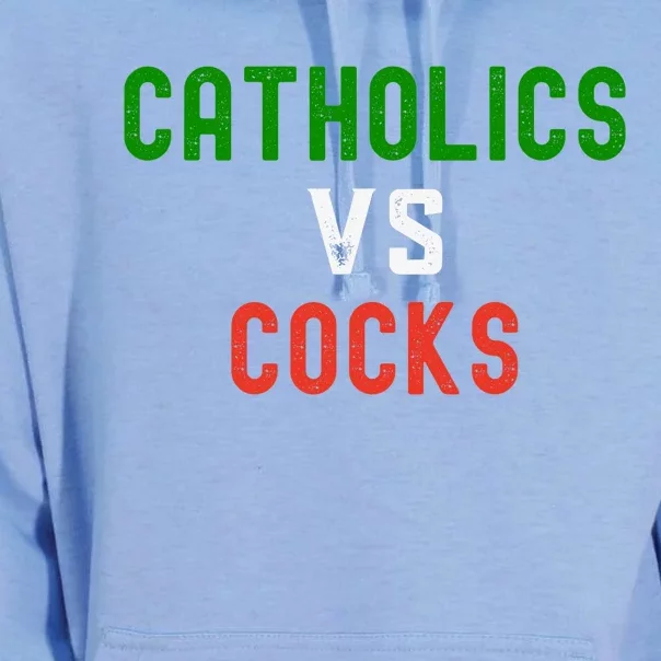 Funny Catholics VS Cocks Religious Unisex Surf Hoodie