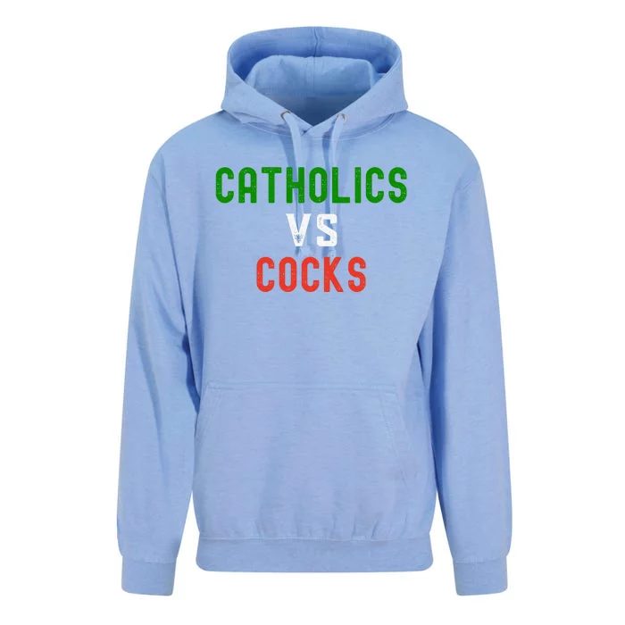 Funny Catholics VS Cocks Religious Unisex Surf Hoodie