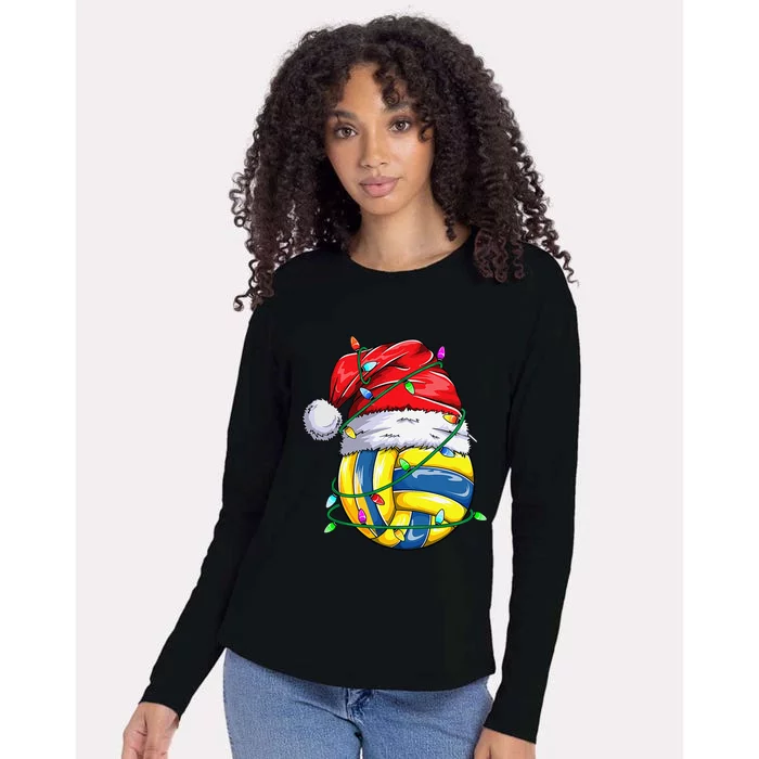 Funny Christmas Volleyball Players Lovers Xmas Womens Cotton Relaxed Long Sleeve T-Shirt