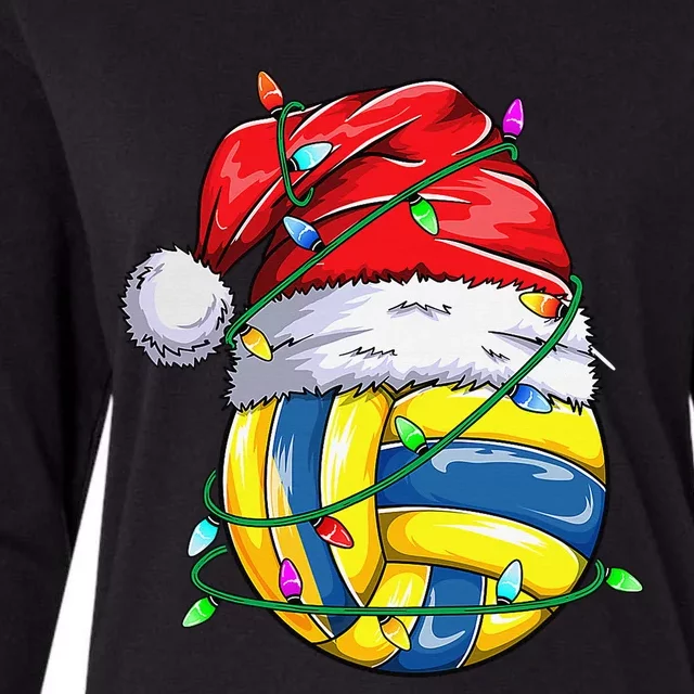 Funny Christmas Volleyball Players Lovers Xmas Womens Cotton Relaxed Long Sleeve T-Shirt