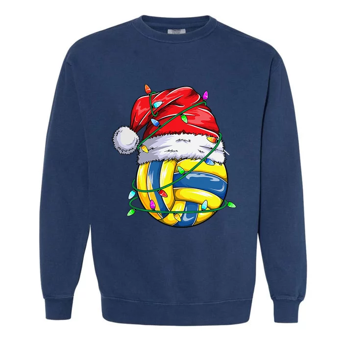 Funny Christmas Volleyball Players Lovers Xmas Garment-Dyed Sweatshirt