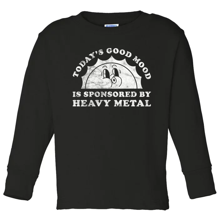 Funny Cute Vintage Retro Heavy Metal Or Heavy Metal Toddler Long Sleeve Shirt