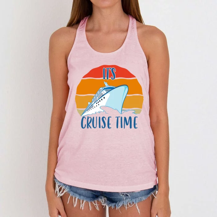 Funny Cruising Vintage Retro Its Cruise Time Cruise Ship Great Gift Women's Knotted Racerback Tank