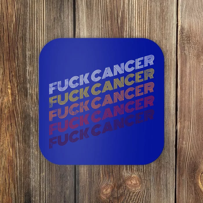 Fuck Cancer Vintage Retro Breast Cancer Awareness Gift Cool Gift Coaster