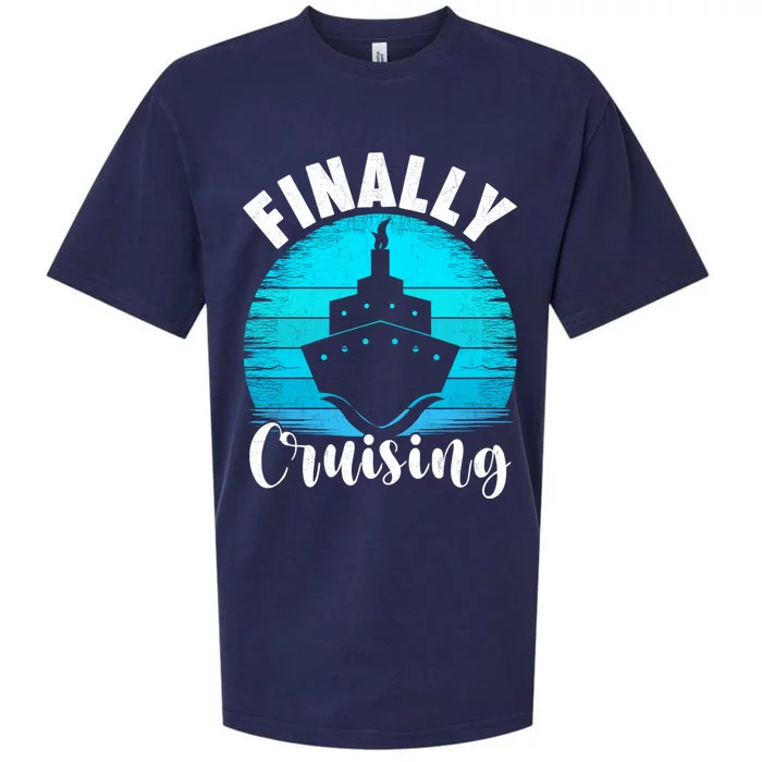 Finally Cruising Vintage Retro Cruise Lover Cruising Gift Sueded Cloud Jersey T-Shirt