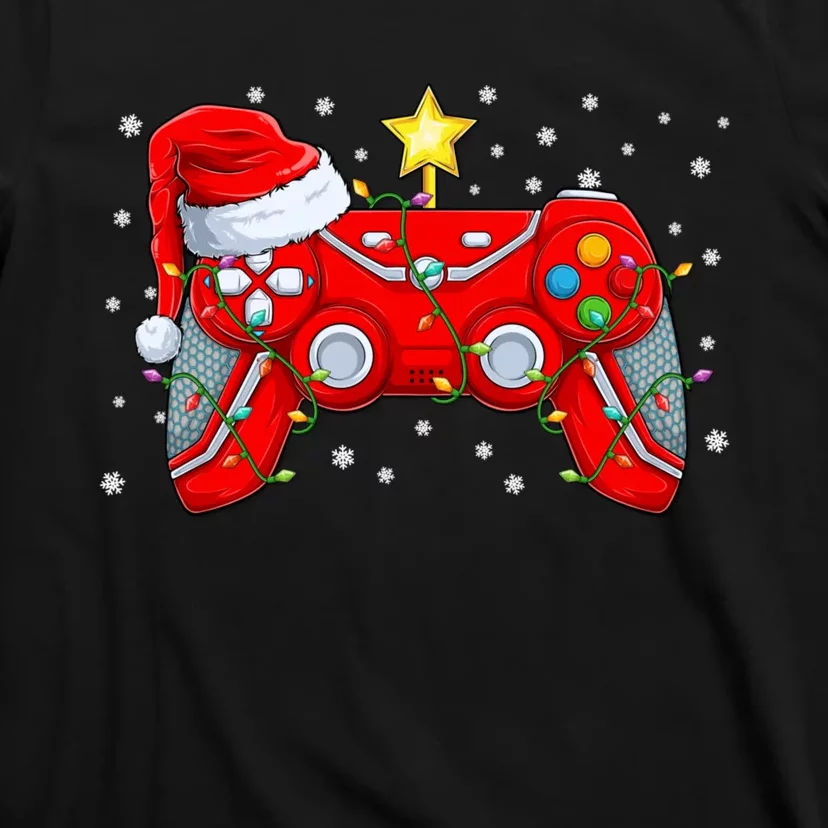 Funny Christmas Video Game Santa Hat Gamer Xmas T-Shirt