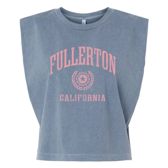 Fullerton Ca Vintage College Sports Design Garment-Dyed Women's Muscle Tee